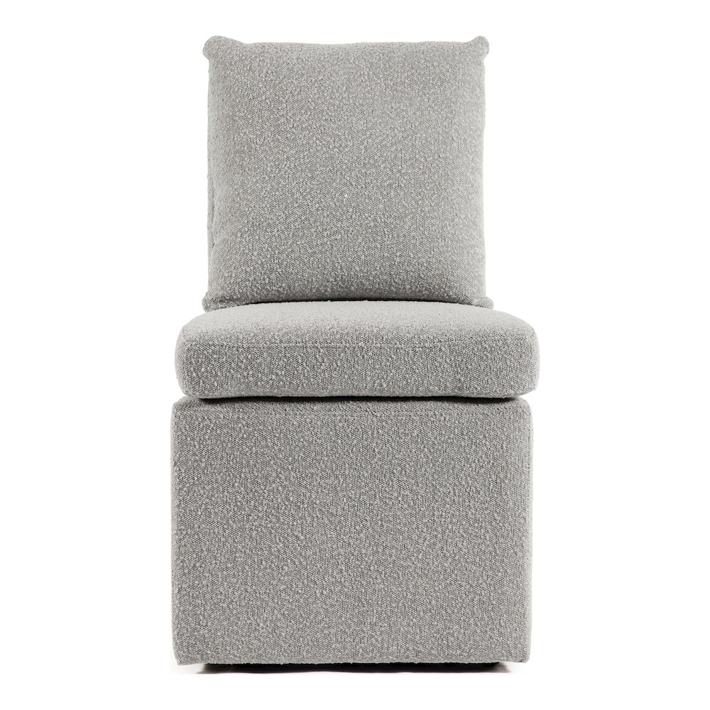 Jaine Modern Boucle Chenille Square Swivel Dining Chair. Picture 3