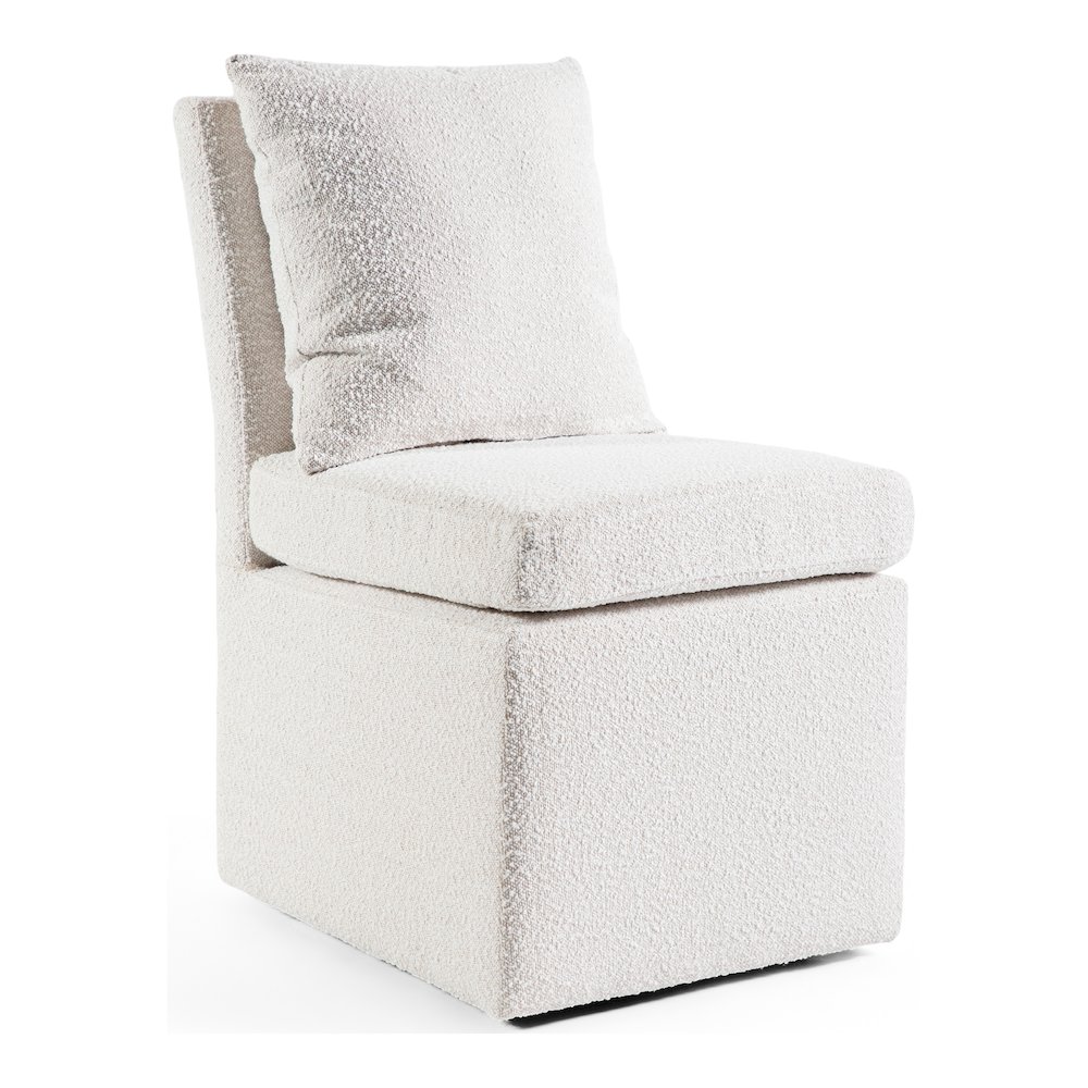 Jaine Modern Boucle Chenille Square Swivel Dining Chair. Picture 1