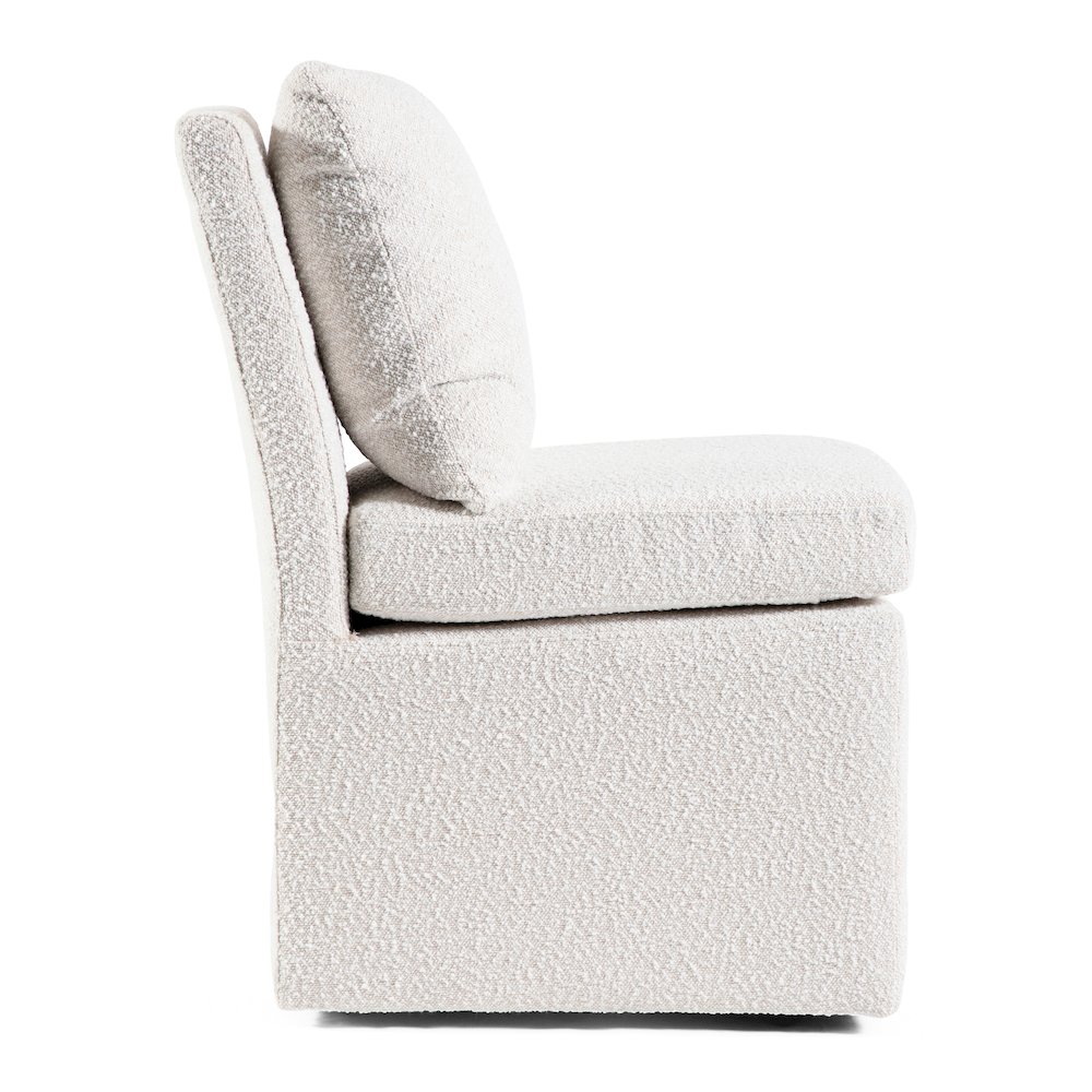 Jaine Modern Boucle Chenille Square Swivel Dining Chair. Picture 3