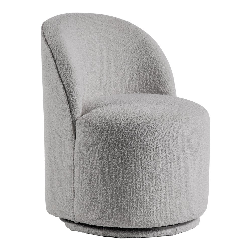 Jaine Modern Boucle Chenille Round Swivel Dining Chair. Picture 1