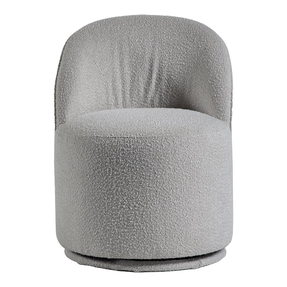 Jaine Modern Boucle Chenille Round Swivel Dining Chair. Picture 2