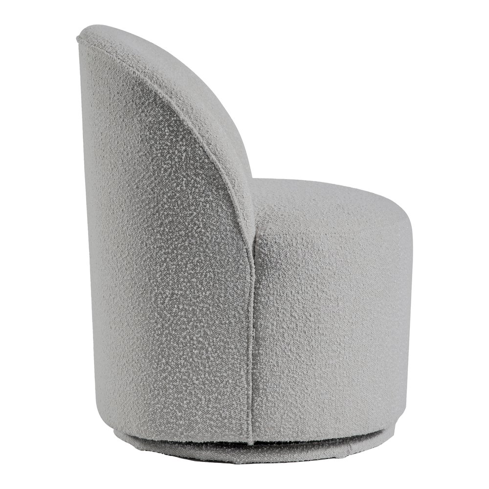 Jaine Modern Boucle Chenille Round Swivel Dining Chair. Picture 3