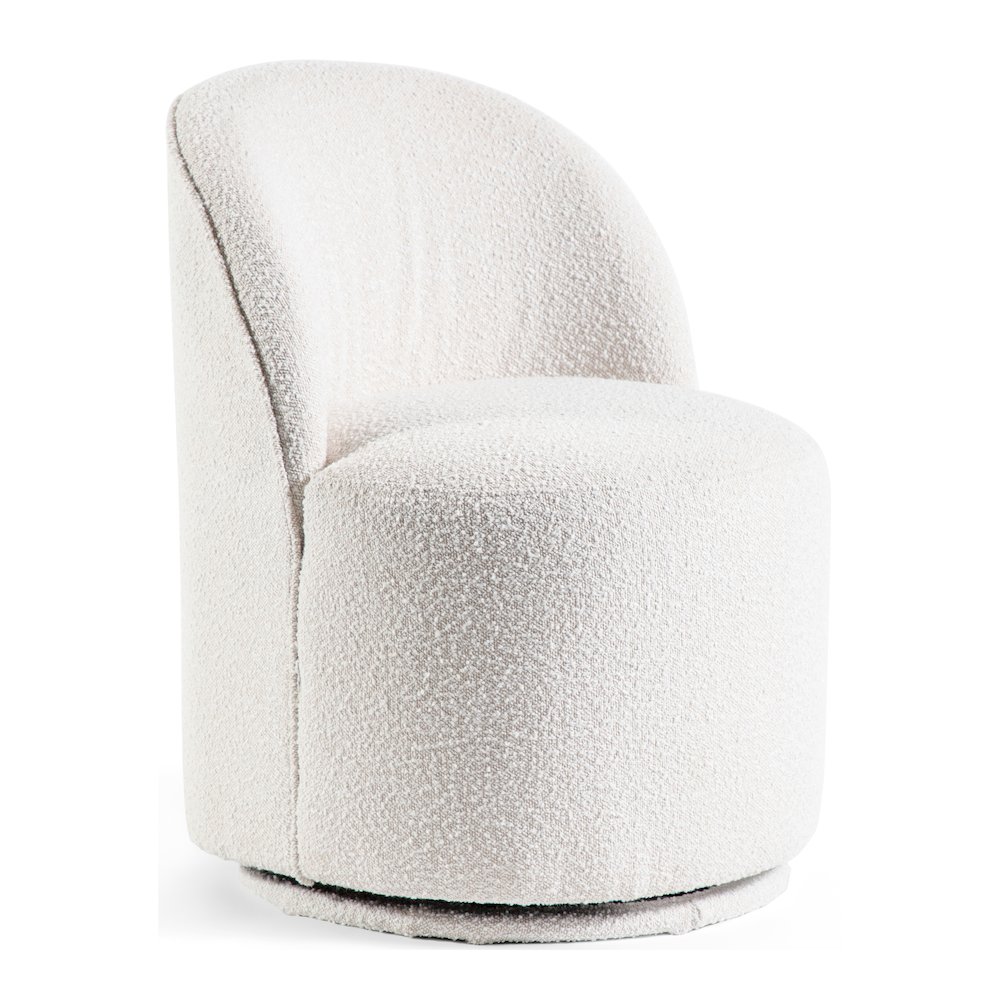 Jaine Modern Boucle Chenille Round Swivel Dining Chair. Picture 1
