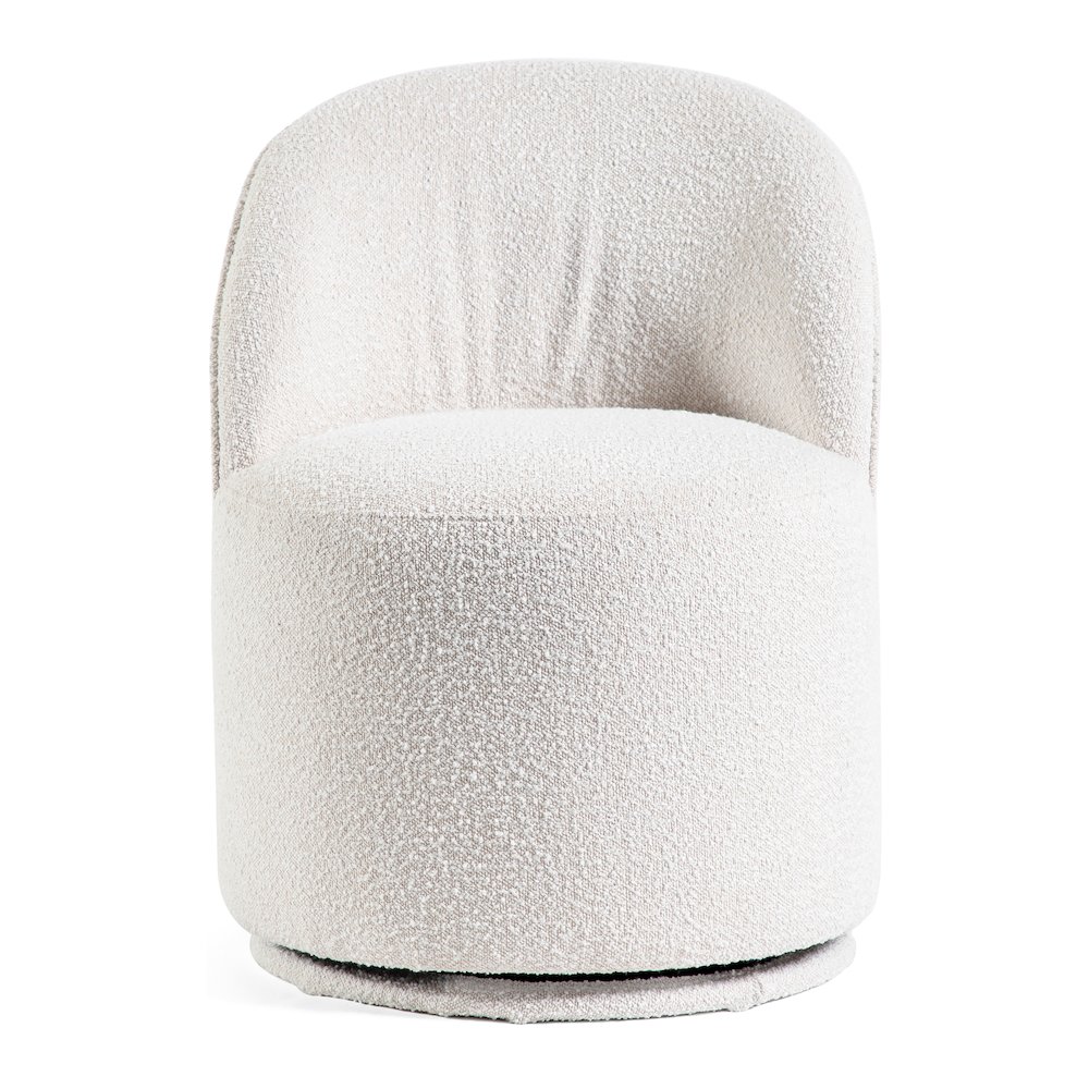 Jaine Modern Boucle Chenille Round Swivel Dining Chair. Picture 2