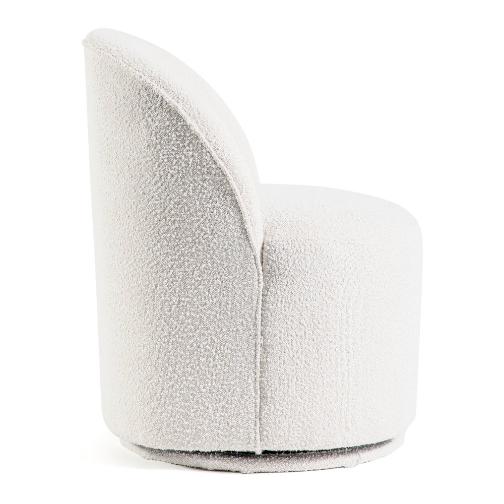 Jaine Modern Boucle Chenille Round Swivel Dining Chair. Picture 3
