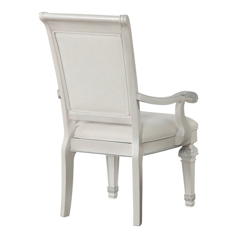 Amelie Ivory Upholstered Dining Arm Chair (Set of 2). Picture 3