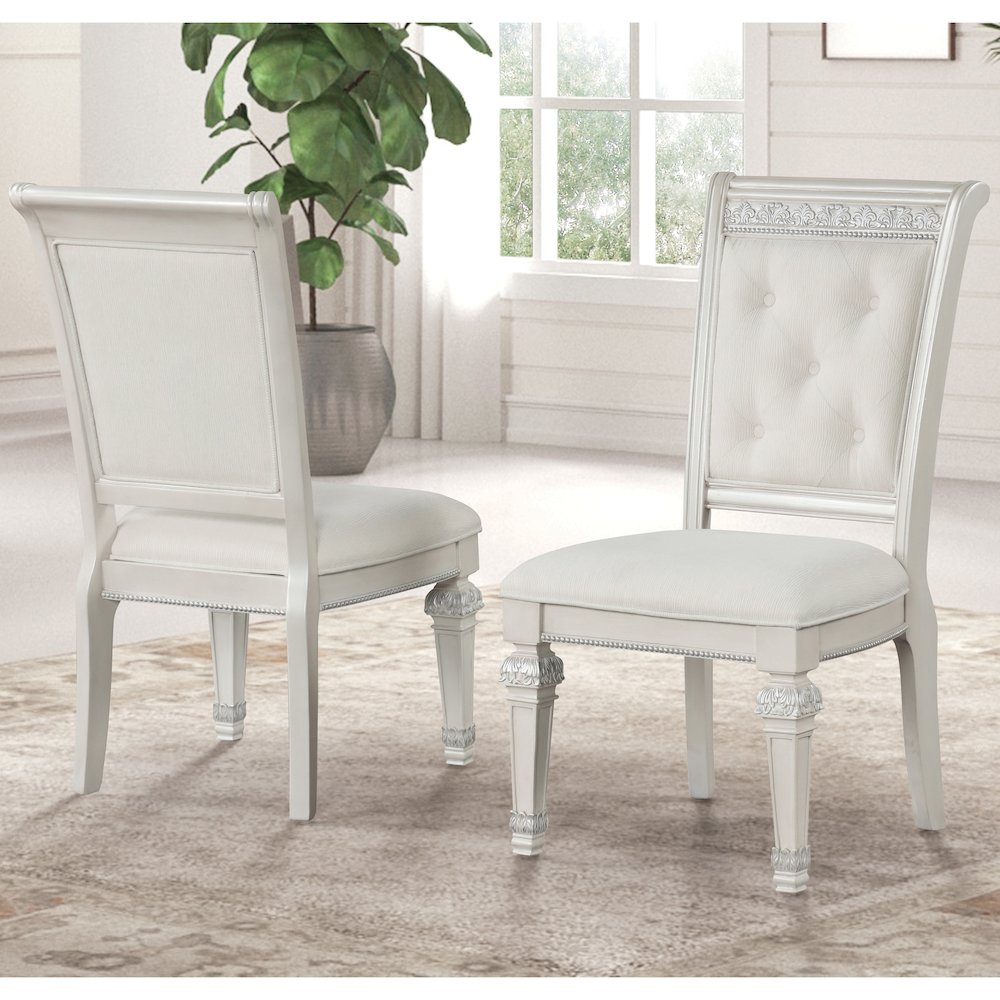 Amelie Ivory Upholstered Dining Side Chair (Set of 2). Picture 4