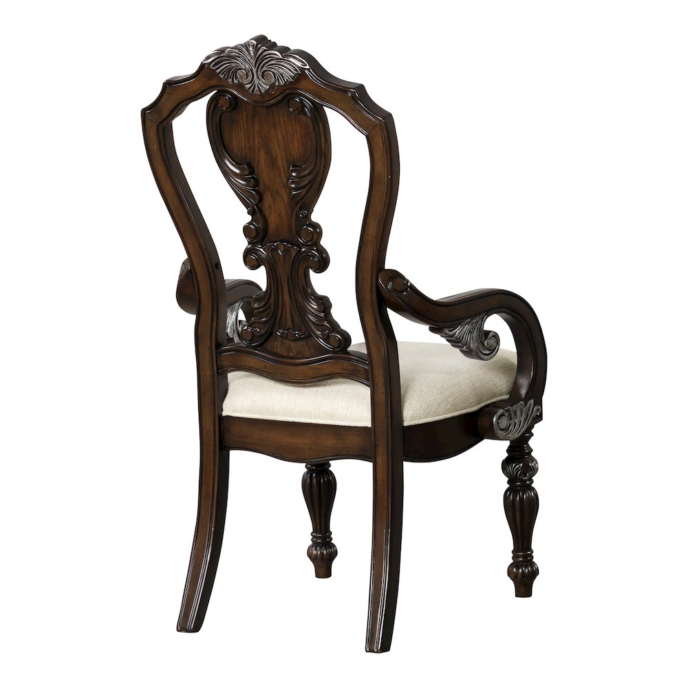 Giselle Dark Brown Upholstered Dining Arm Chair (Set of 2). Picture 3
