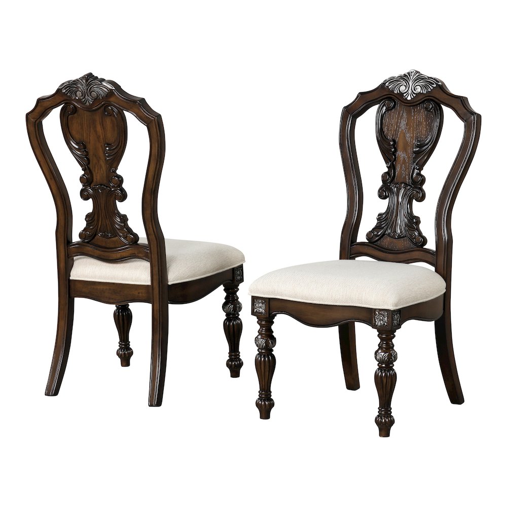 Giselle Dark Brown Upholstered Dining Side Chair (Set of 2). Picture 1