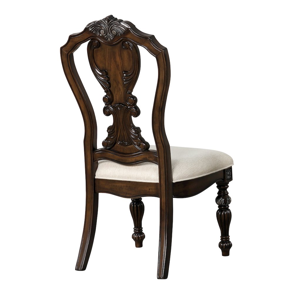 Giselle Dark Brown Upholstered Dining Side Chair (Set of 2). Picture 3