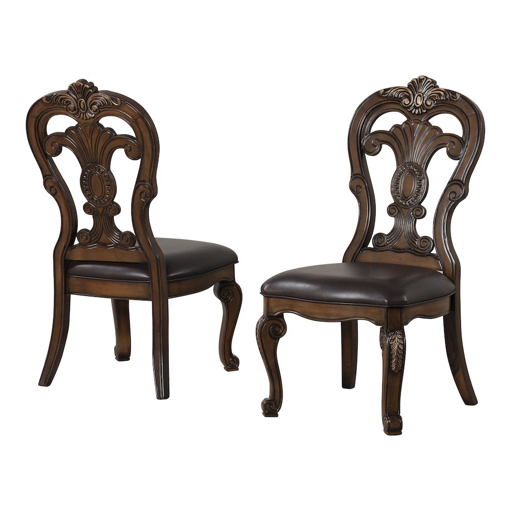 Melina Dark Brown Upholstered Dining Side Chair (Set of 2). Picture 1