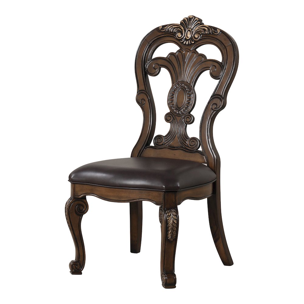 Melina Dark Brown Upholstered Dining Side Chair (Set of 2). Picture 2