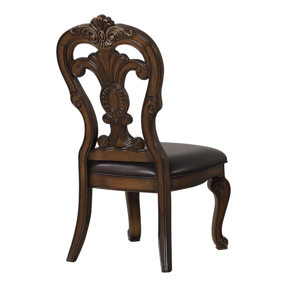 Melina Dark Brown Upholstered Dining Side Chair (Set of 2). Picture 3
