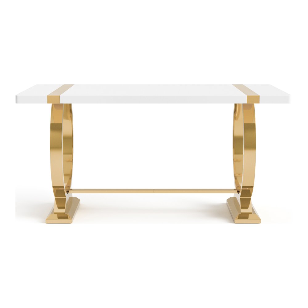 Stellas Stainless Steel Trestle Dining Table. Picture 2