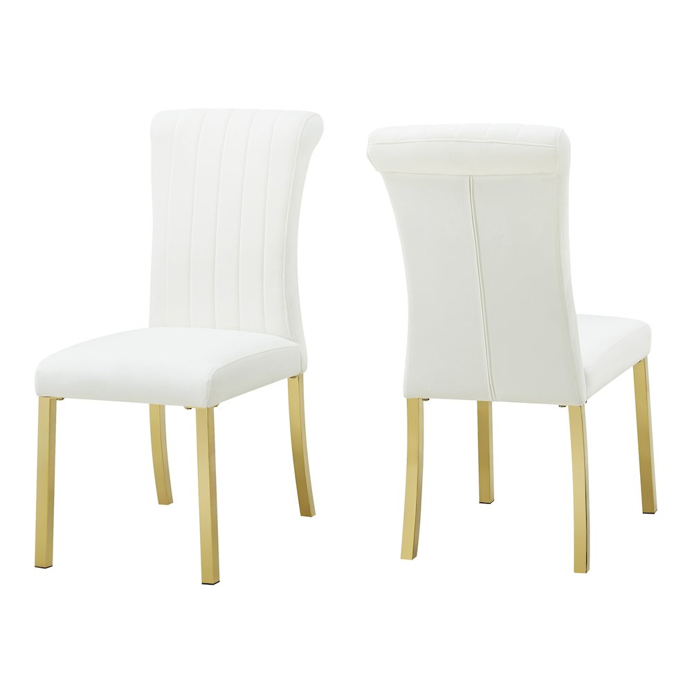 Stellas Stainless Steel Upholstered Side Chairs (Set of 2). Picture 1