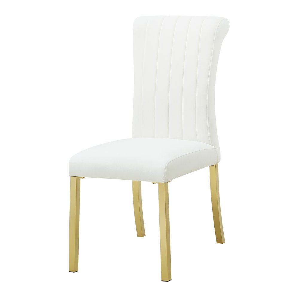 Stellas Stainless Steel Upholstered Side Chairs (Set of 2). Picture 2
