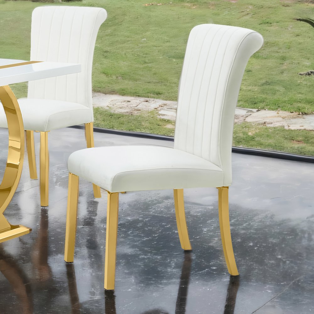 Stellas Stainless Steel Upholstered Side Chairs (Set of 2). Picture 4