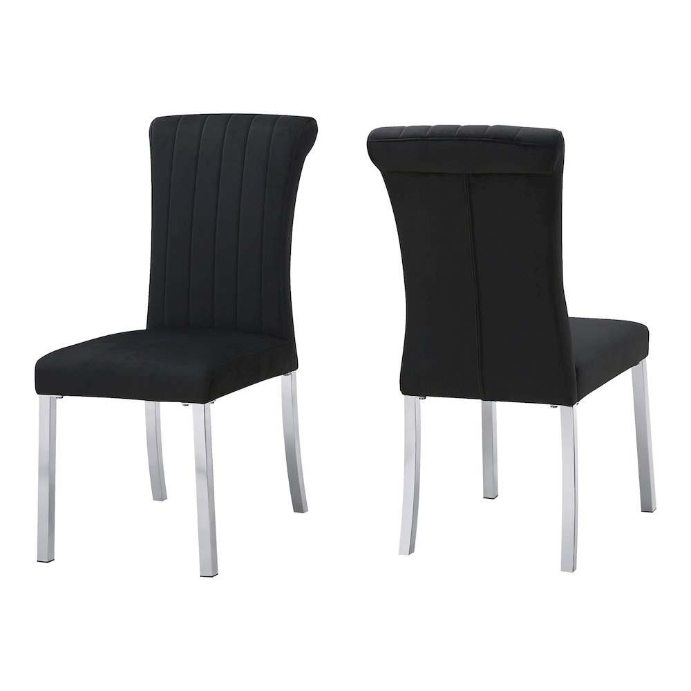 Stellas Stainless Steel Upholstered Side Chairs (Set of 2). Picture 1