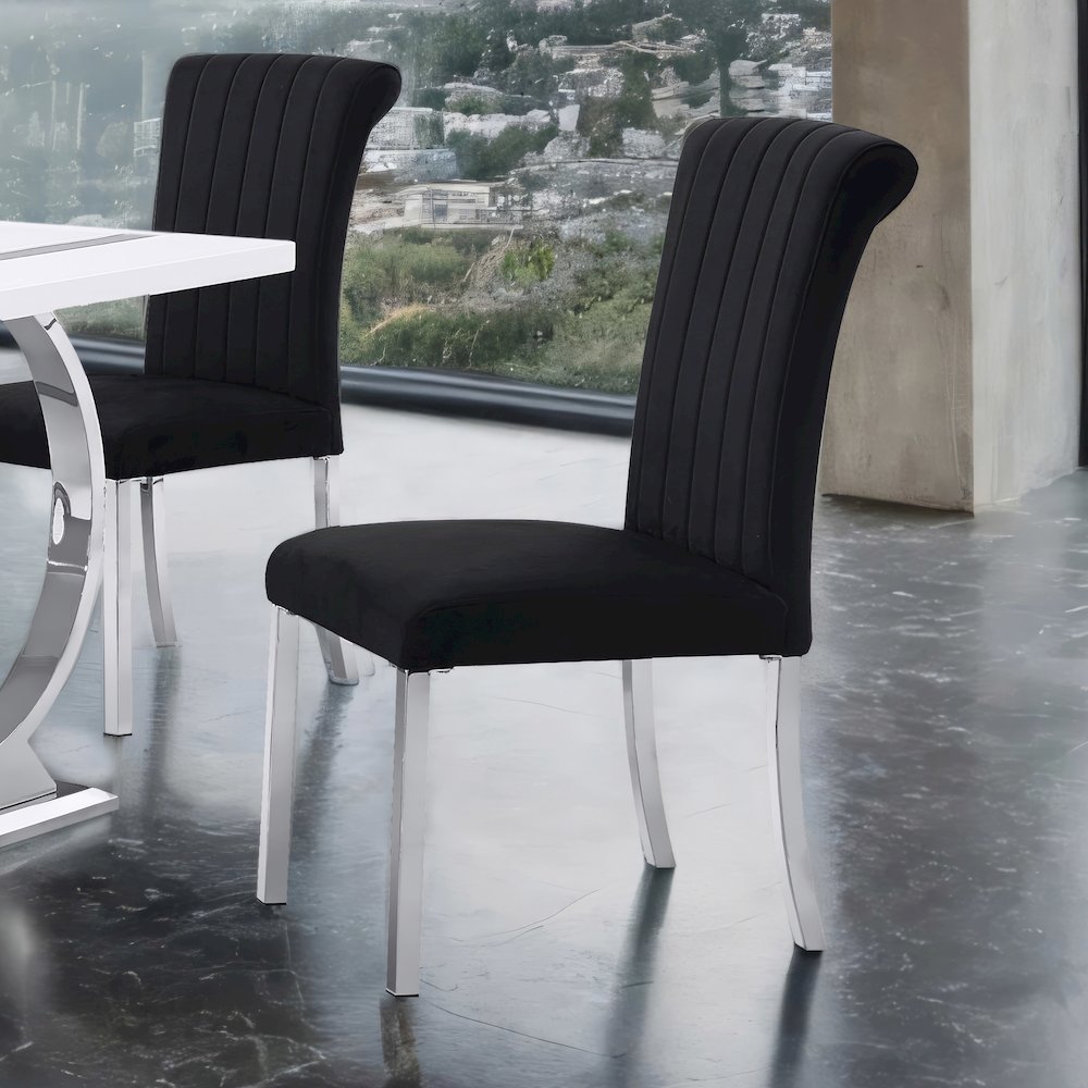 Stellas Stainless Steel Upholstered Side Chairs (Set of 2). Picture 4