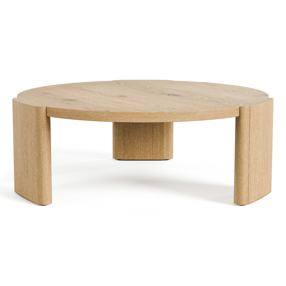 Honora 2-Piece Modern Oak Wood Round Coffee Table Set. Picture 2