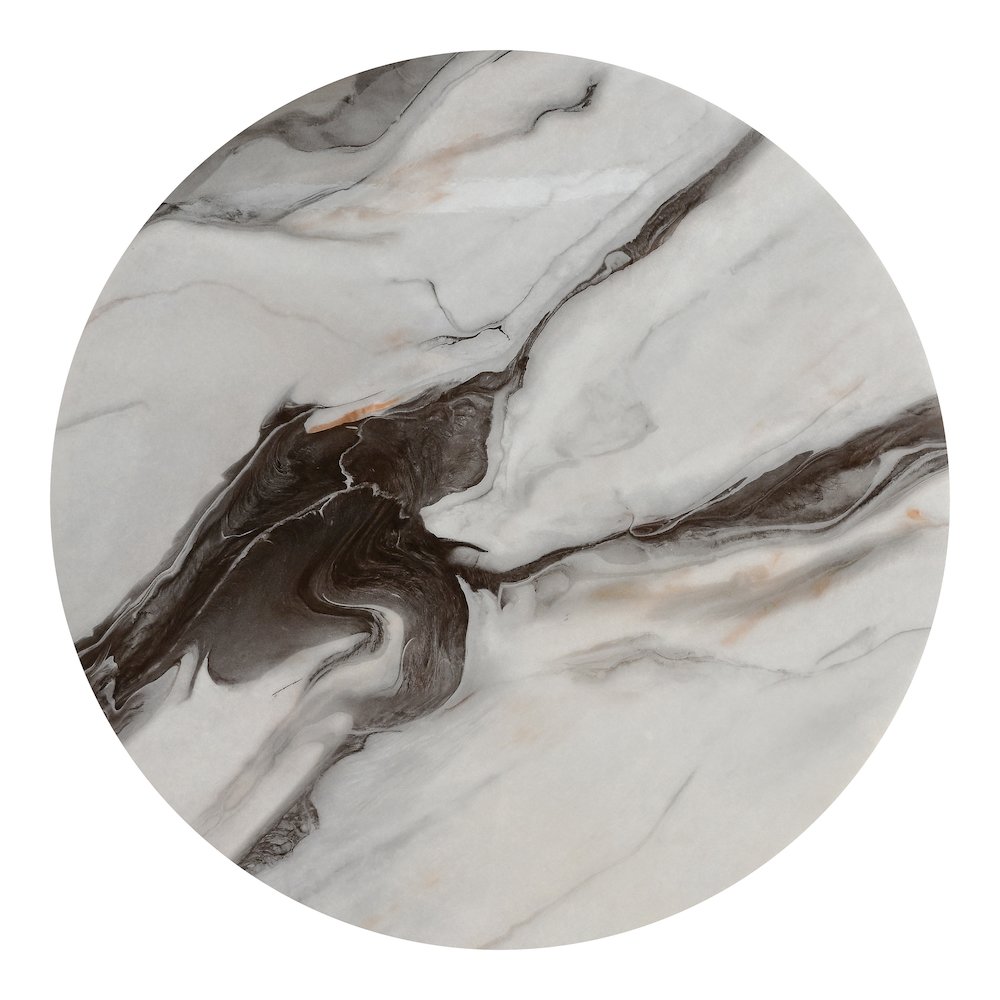 Morai Modern Black and White Wood Round End Table. Picture 2