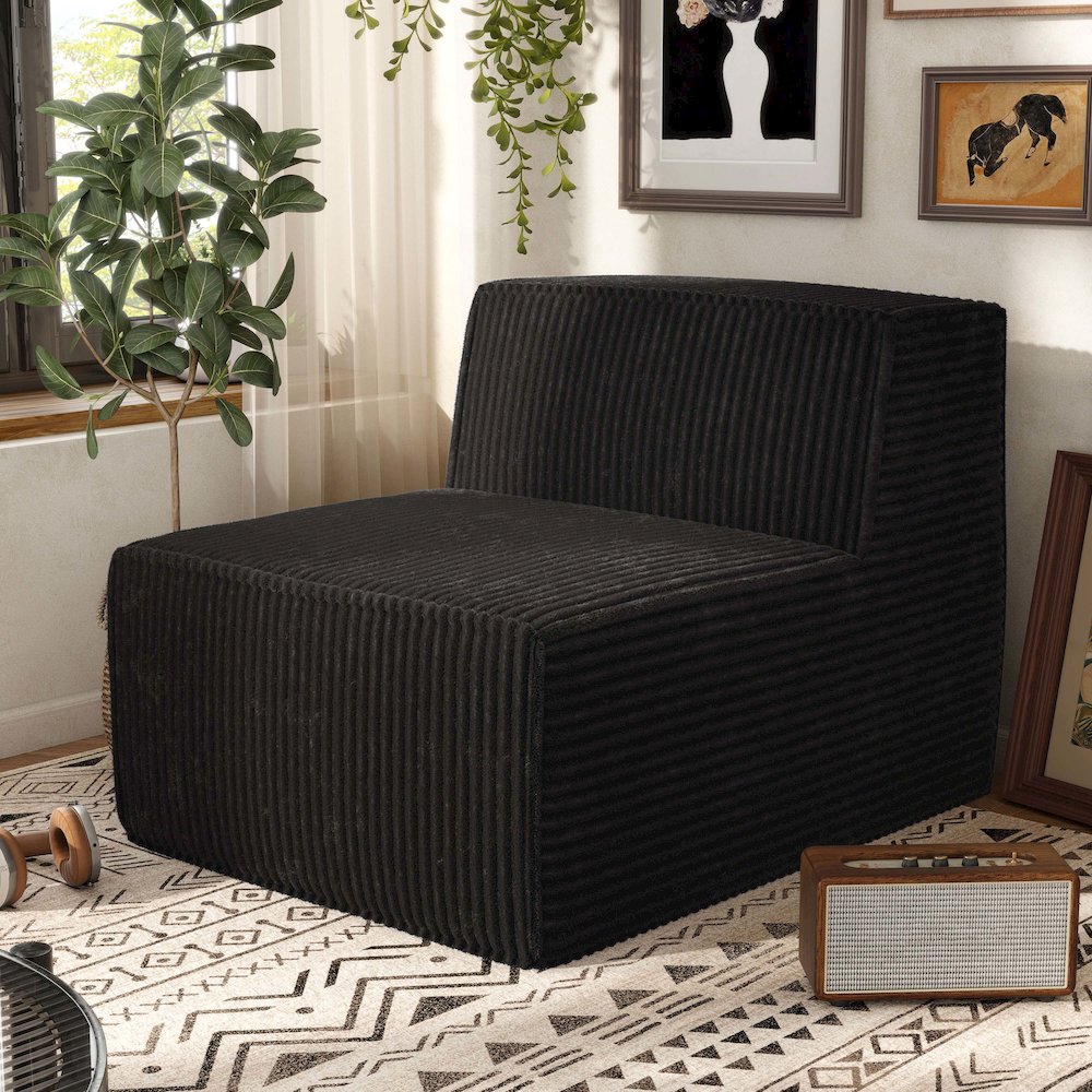 Winkler Chenille Modular Armless Chair. Picture 3
