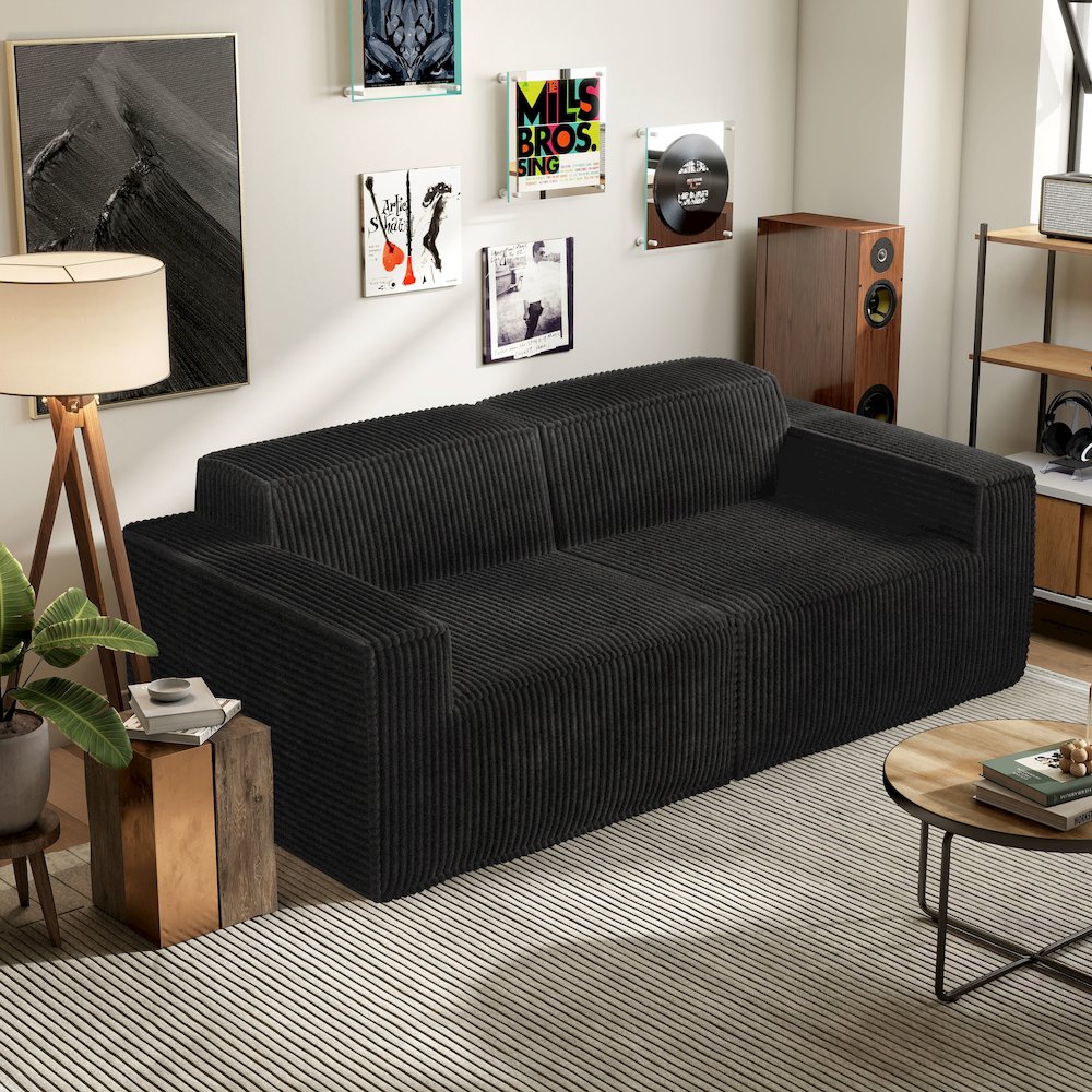 Winkler 81" Chenille High-Density Foam Modular Loveseat. Picture 4