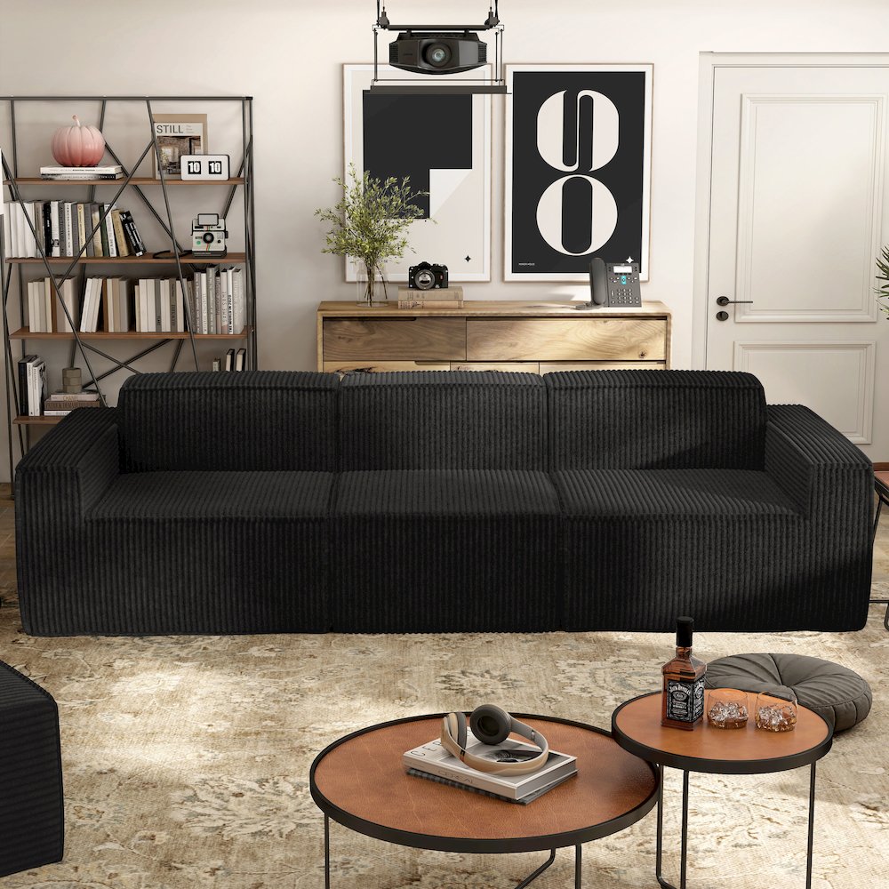 Winkler 112.5" Chenille High-Density Foam Modular Sofa. Picture 4