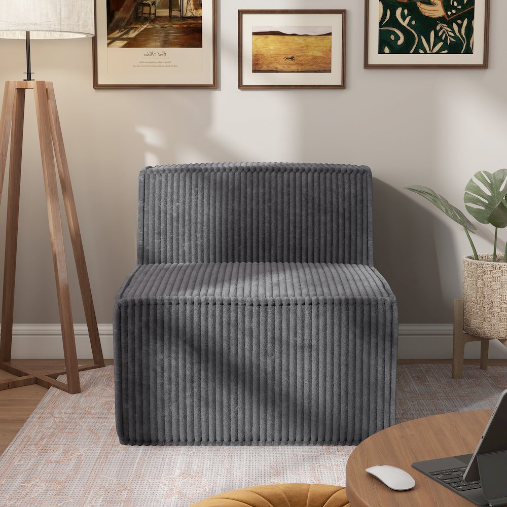 Winkler Chenille Modular Armless Chair. Picture 4