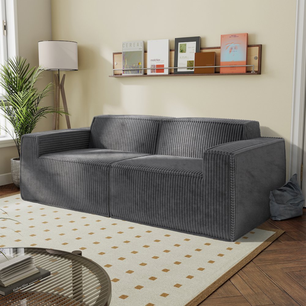 Winkler 81" Chenille High-Density Foam Modular Loveseat. Picture 3