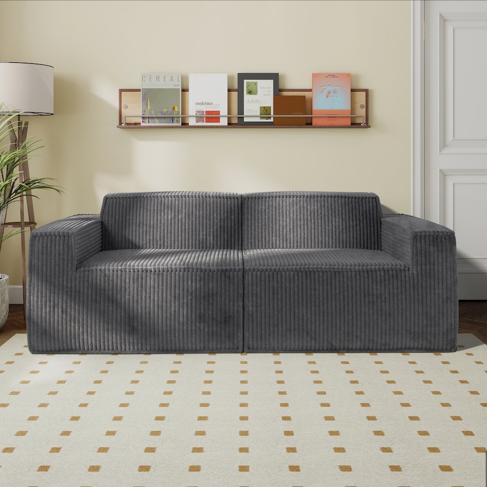 Winkler 81" Chenille High-Density Foam Modular Loveseat. Picture 4