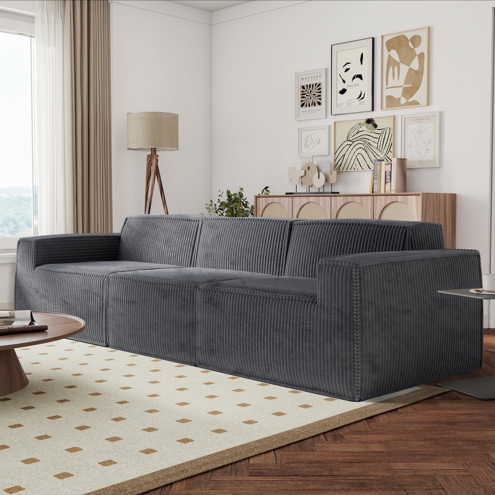 Winkler 112.5" Chenille High-Density Foam Modular Sofa. Picture 3