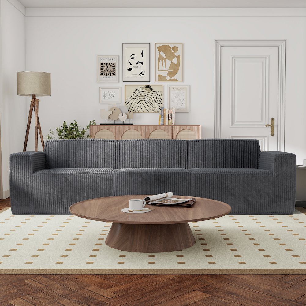 Winkler 112.5" Chenille High-Density Foam Modular Sofa. Picture 4
