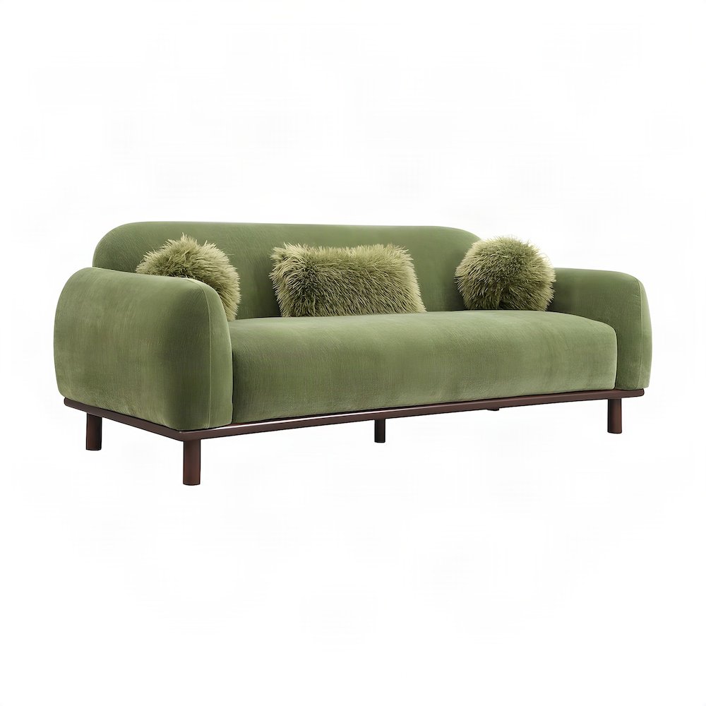 Starlight Canyon Home Sofa with Chenille-Upholstered Bench Seat, Green