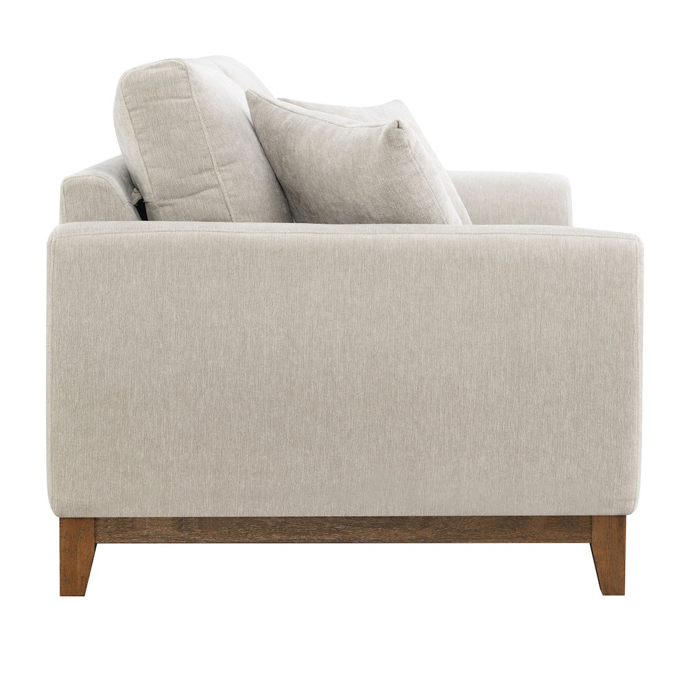 Naria Chenille Soft Track Arm Loveseat with Throw Pillows. Picture 3