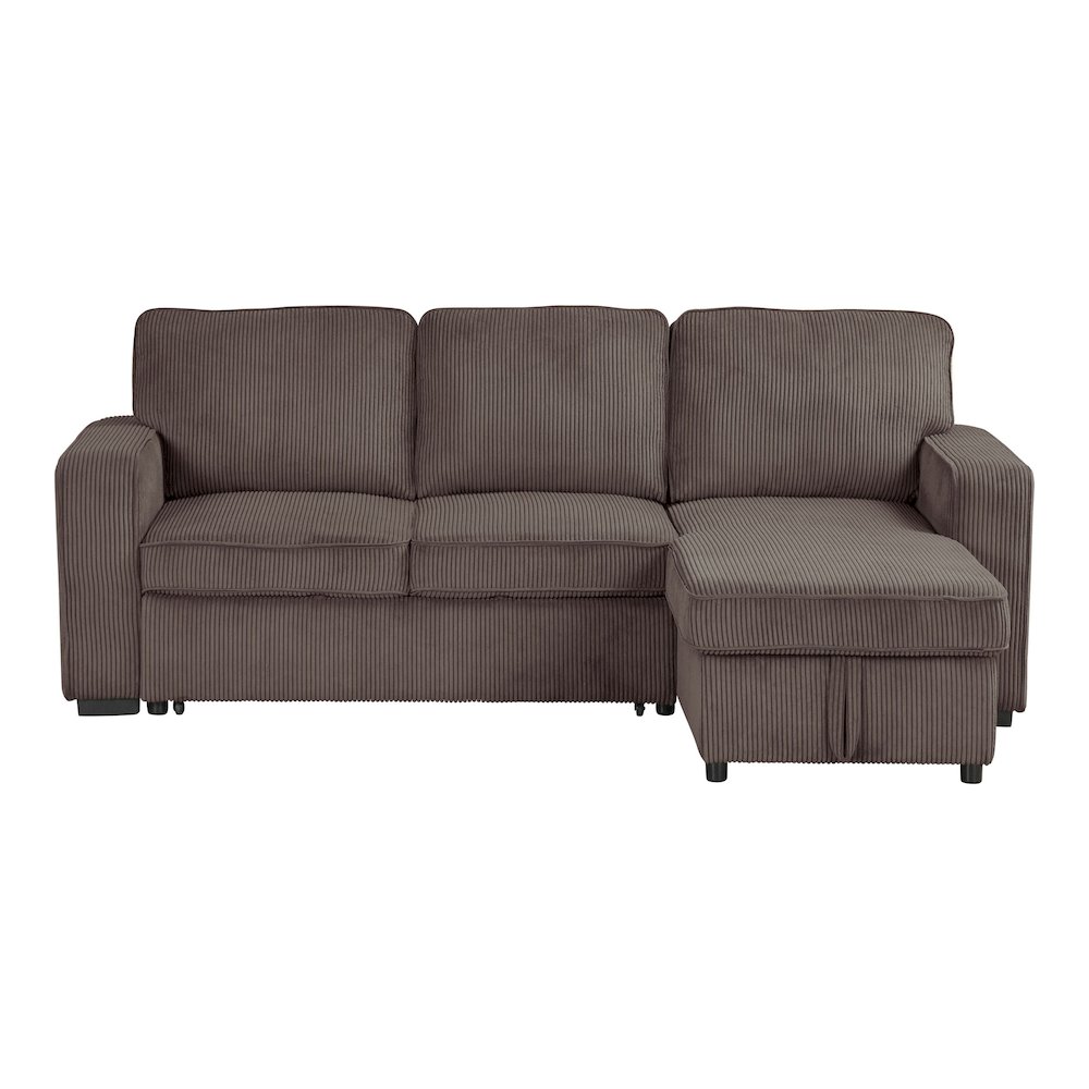Liven Right Hand Facing Corduroy Pull-out Sleeper Sectional. Picture 2