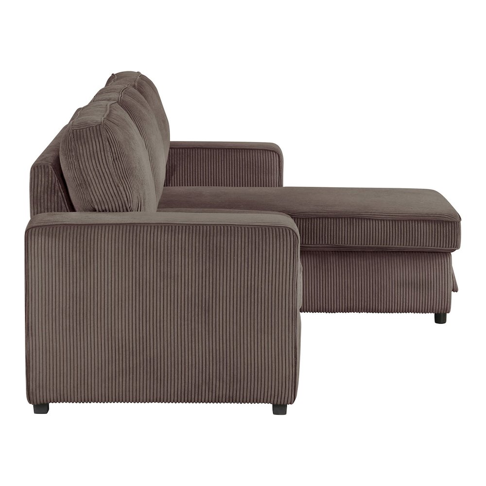 Liven Right Hand Facing Corduroy Pull-out Sleeper Sectional. Picture 3
