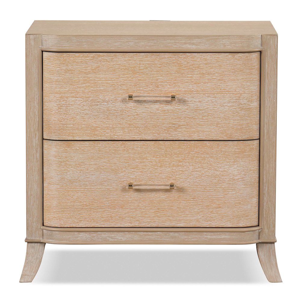 Ellington Modern Natural Oak Nightstand with USB Ports. Picture 2