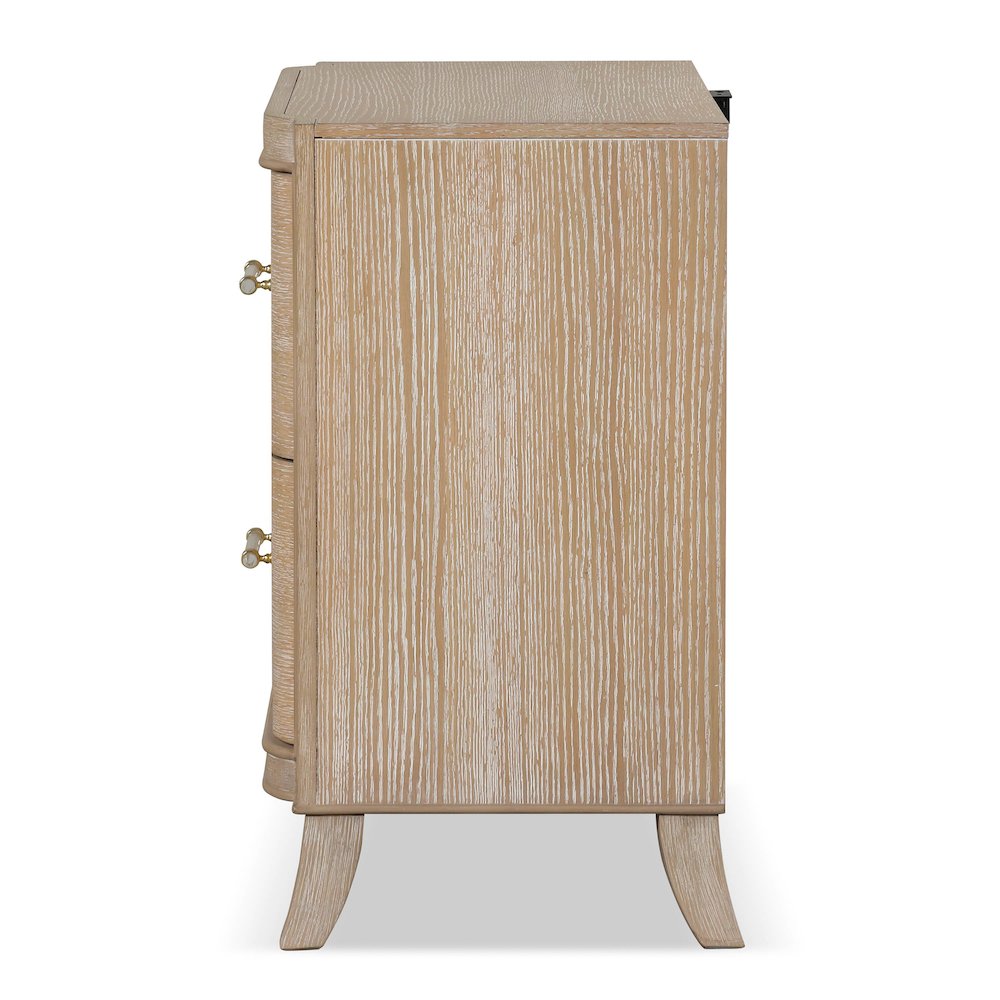 Ellington Modern Natural Oak Nightstand with USB Ports. Picture 3