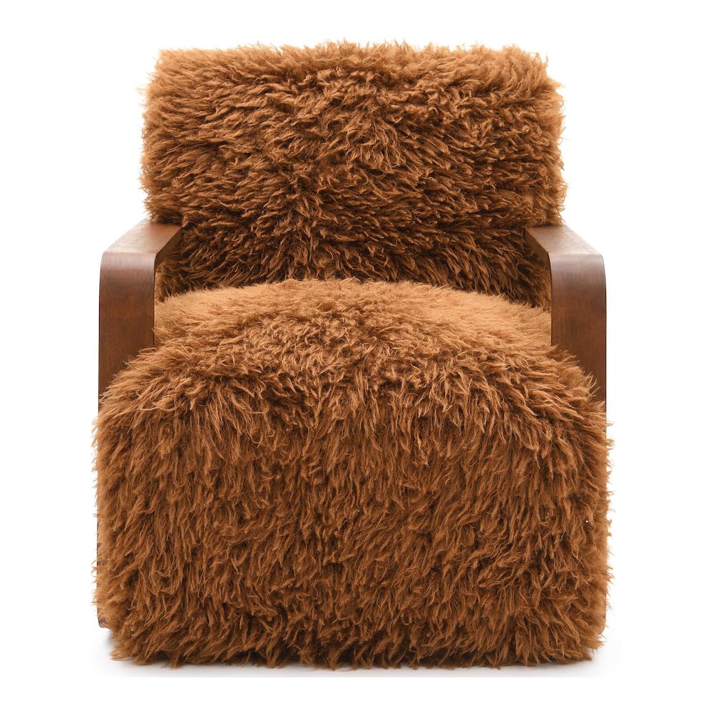 Neyra Birma Modern Faux Fur Short Haired Accent Chair. Picture 2