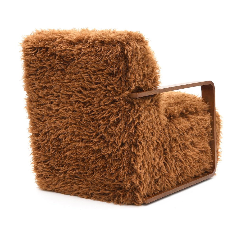 Neyra Birma Modern Faux Fur Short Haired Accent Chair. Picture 3