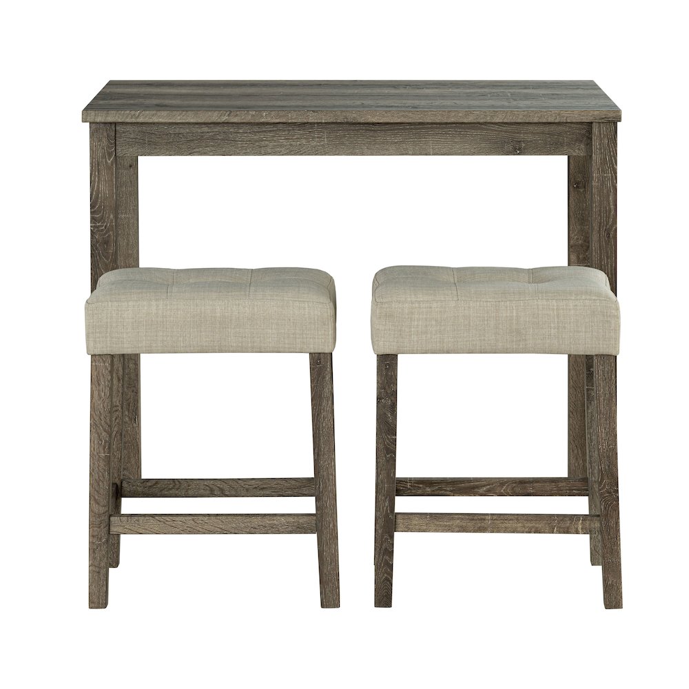 Surtop Wood 3-Piece Counter Dining Table Set in Brown. Picture 2