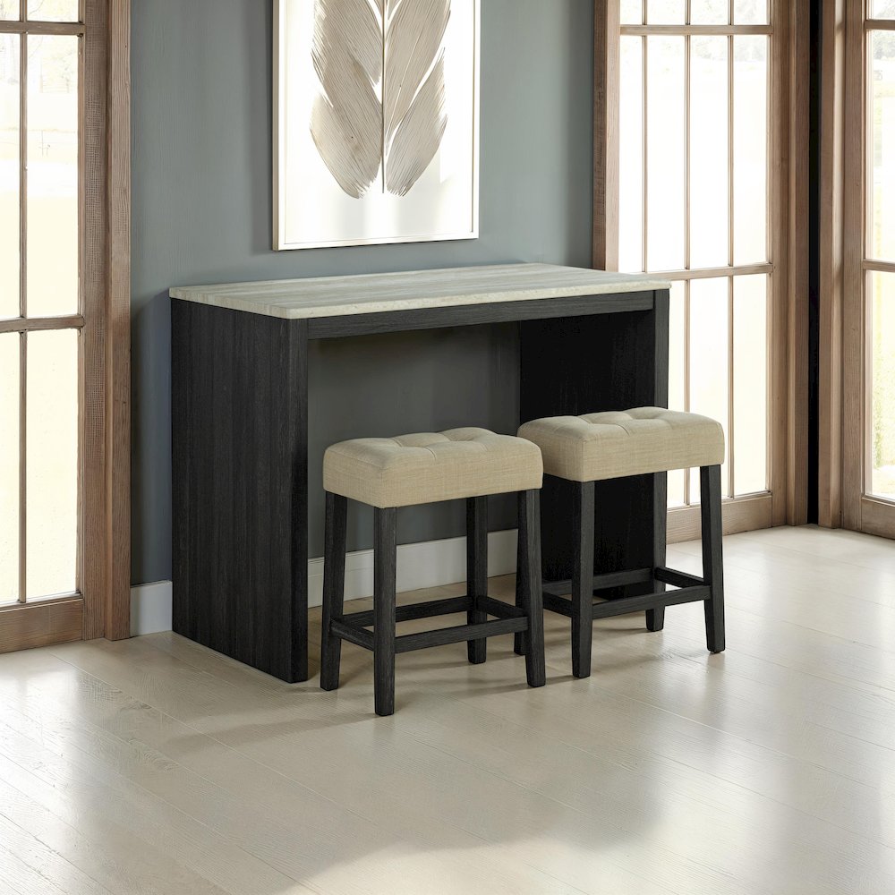 Idola Wood 4-Piece Counter Dining Table Set in Brown. Picture 4