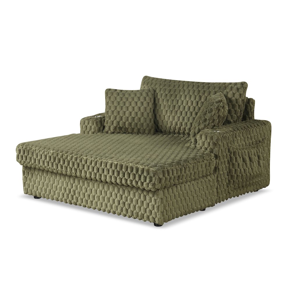 Dresdan Fabric 2-Arm Oversized Chaise. Picture 1