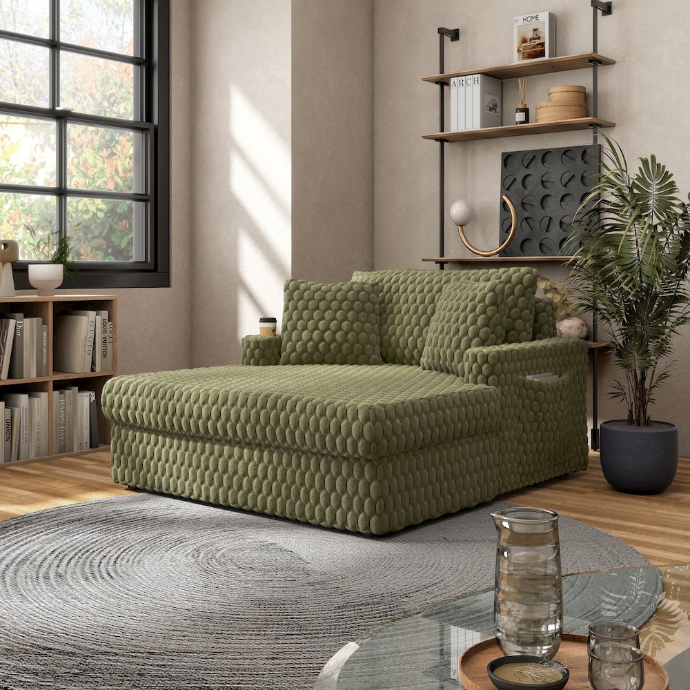 Dresdan Fabric 2-Arm Oversized Chaise. Picture 4