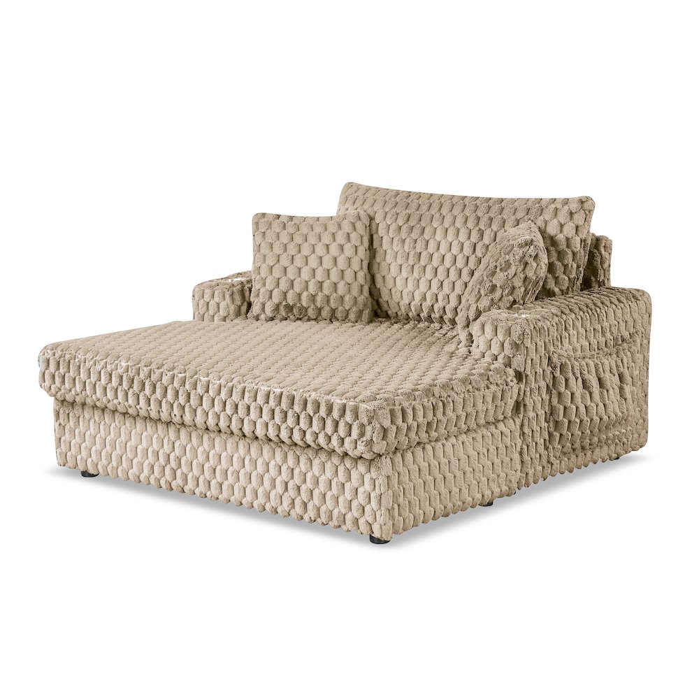 Dresdan Fabric 2-Arm Oversized Chaise. Picture 1