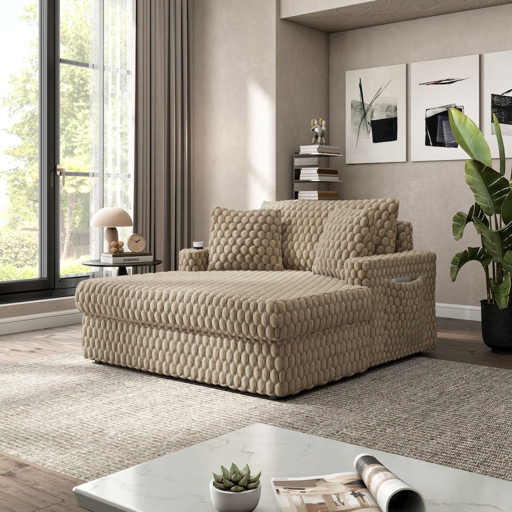 Dresdan Fabric 2-Arm Oversized Chaise. Picture 4