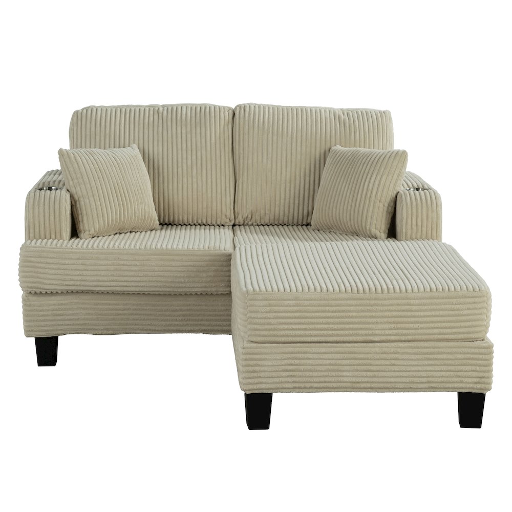 Luka 2-Piece Chenille Loveseat and Ottoman Set. Picture 2