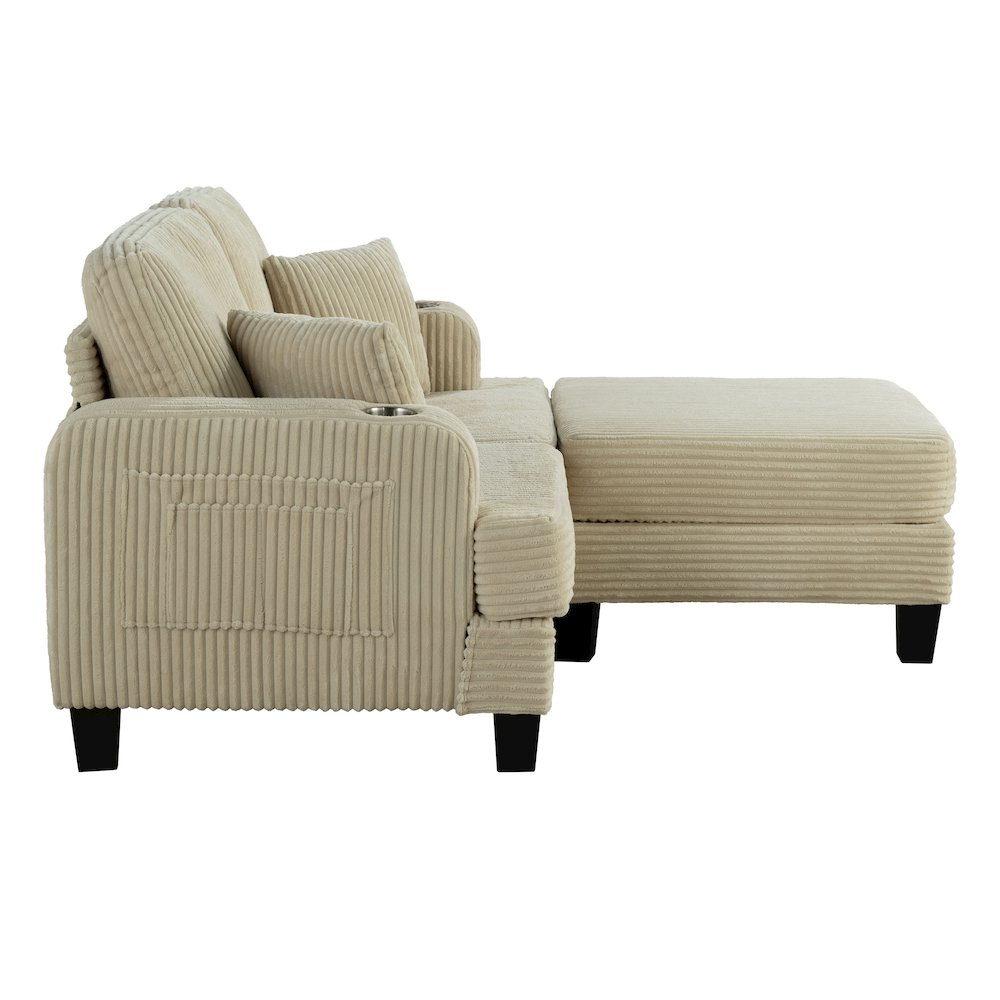 Luka 2-Piece Chenille Loveseat and Ottoman Set. Picture 3