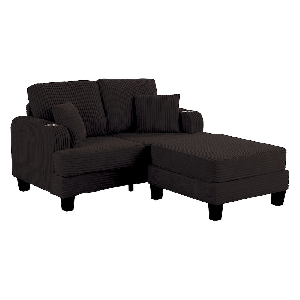Luka 2-Piece Chenille Loveseat and Ottoman Set. Picture 1